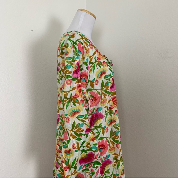 Debbie Katz South Beach Colorful Floral  Swim Coverup Dress Womens XL Boho - Picture 13 of 13